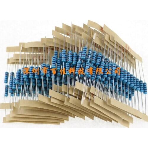 1000pcs 100 kinds × 10pcs resistance (1 ohm -1m ohm) 1w metal film resistor set element package