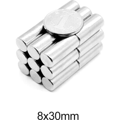 2/5/10/20/30/40PCS 8x30 mm Disc Search Magnet Strong 8mmx30mm N35 Thick Round Neodymium Magnet Dia 8x30mm Permanent Magnet 8*30