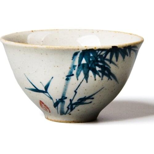 4 Style /lot Hand Painted Chinese Painting Bamboo Wine Cups Tea Cup Set Teaware For Tea Ceremony Plum Coffee Mugs Orchid Teacup