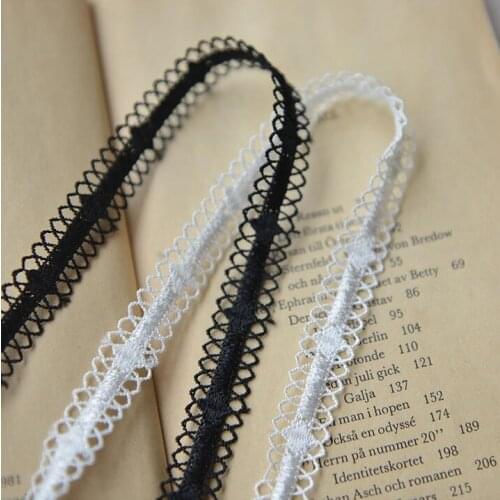 5 Meters 1.5cm Width Beautiful New Arrival High Quality Black White Lace Trim Sewing Bag Shoe Garment Lace Accessories
