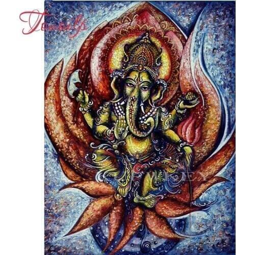 TOUOILP 5D DIY Full Square Diamond painting"ganesha"patterns bead Cross Stitch Rhinestone Embroidery Mosaic Hindu god,decor home