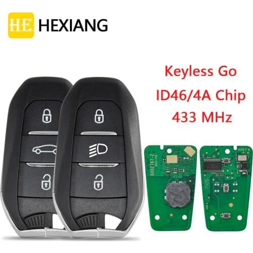 HE Xiang Car Remote Key For Peugeot 208 308 508 5008 Citroen C4 C4L DS4 DS5 433MHz ID46 4A Chip Keyless Entry Promixity Card