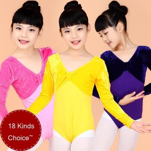 Velvet Ballet Leotards Gymnastics Leotard For Girls Winter/Autumn Dance Leotards Long Sleeves Leotards For Gymnastics For Child