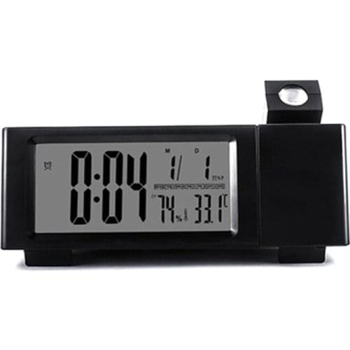 Digital Alarm Clock Projector FM Radio Snooze Electronic Table Watch Alarm Clock Temperature Display Projection USB