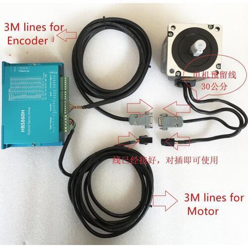 Nema 34 12NM Stepper Motor Driver Servo MotorHBS860H+86HBS120 Closed-loop step motor Nema34 86 Hybrid closed loop 2-phase