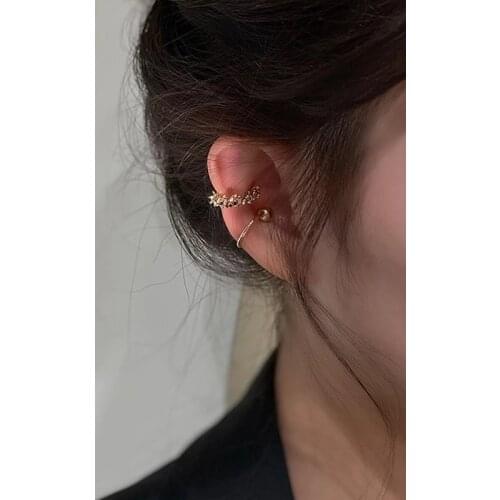 Korean Fashion Elegant Irregular Metal Ear Clips For Women Cute Gold Color No Piercing Fake Cartilage Ear Jewelry Gifts