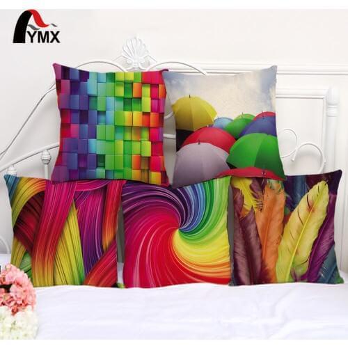 Colorful Feather Cushion Cover Creative Dynamic Ripple Whirlpool Cushion Cover Pillow Case Cotton Linen Pillowcase For Sofa