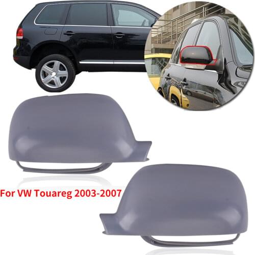CAPQX 1Pair For VW Touareg 2003-2007 Outer Rearview Mirror Cover side rear view Cap Shell Hood Base Color (No paint any color)