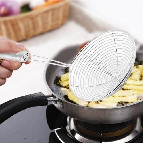 Kitchen Multi-functional Filter Spoon Stainless Steel Fine Mesh Wire Oil Skimmer Strainer Fried Food Net Kitchen Gadgets