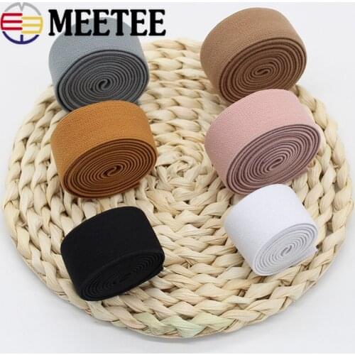 Meetee 5/10M 25mm Soft Skin Elastic Bands Strap Belt Rubber Band for Underwear Bra Ribbon DIY Webbing Garment Accessories EB176