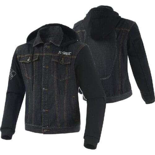 Motorcycle spring coat 2018 mens Denim Motorcycle Jacket Summer Windbreaker jacket with protective gear