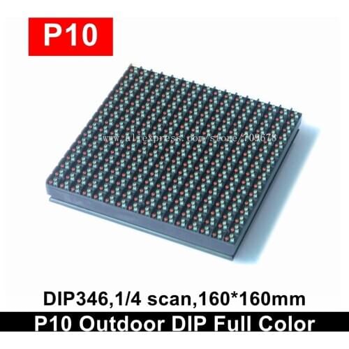 Outdoor P10 Full Color LED Display Module 160*160MM,Ph10 High Brightness Advertising Video RGB