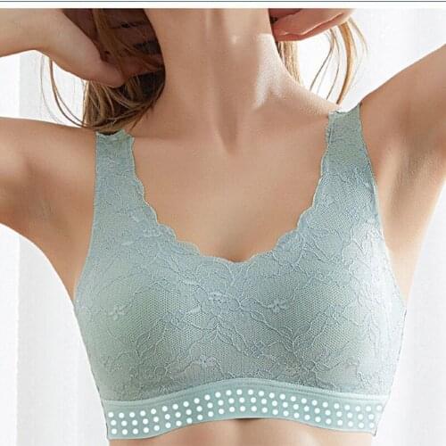 Underwear sexy lace push up bra and padded vest bra sports underwear womens seamless waistcoat thin back bra