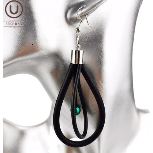 UKEBAY New Geometric Pendant Drop Earrings Rubber Handmade Jewelry Women Gothic Ethnic Statement Earrings Pearl Earring A Pair