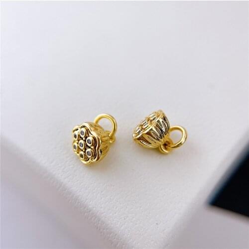 1PCS Real 18K Gold Plated Necklace Pendant Charms for Jewelry Findings Components Making Supplies DIY Cupron Accessories