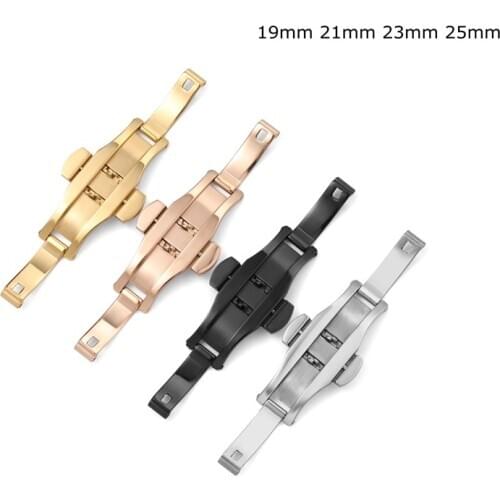 19mm 21mm 23mm 25mm Fold Watch Buckle Butterfly Watchband Double Click Push Clasp Button Clasp Buckles Watch Accessories