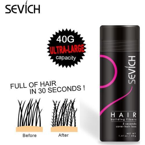 Sevich 40g Hair Fibers Spray Hair Loos Products Hair Building Thickening Powder Spray Keratin Fiber Hair Care Growth