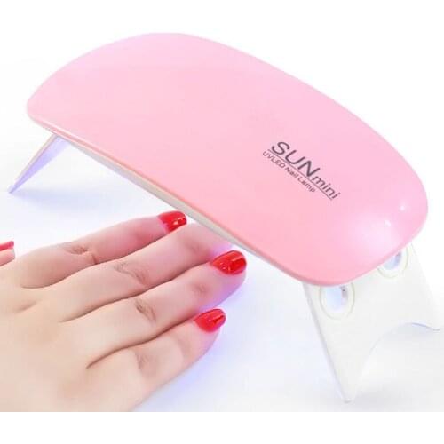 SUN Mini 6W Nail Dryer Machine Portable 6 LED UV Manicure Lamp Home Use Nail lamp for Drying Nails Polish Varnish with USB Cable