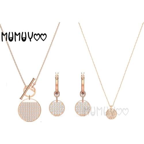 SWA 2020 New High Quality Fashion Jewelry Charming Glamour Round Tennis Racket Pendant Necklace Womens Romantic Birthday Gift