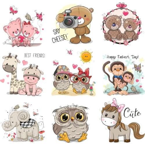 Iron-on Transfers for Clothing Patches for Clothes Cute Sticker Diy Elephant Patch Flex Fusible Transfer Vinyl Adhesive Stripe C