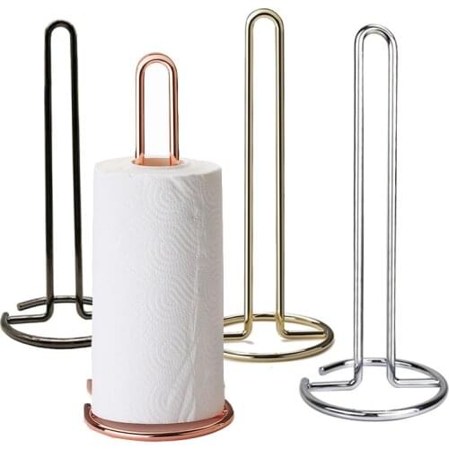 Vertical Wrought Iron Paper Towel Rack Kitchen Dining Table Roll Paper Holder Desktop Desktop Rack Display Stand