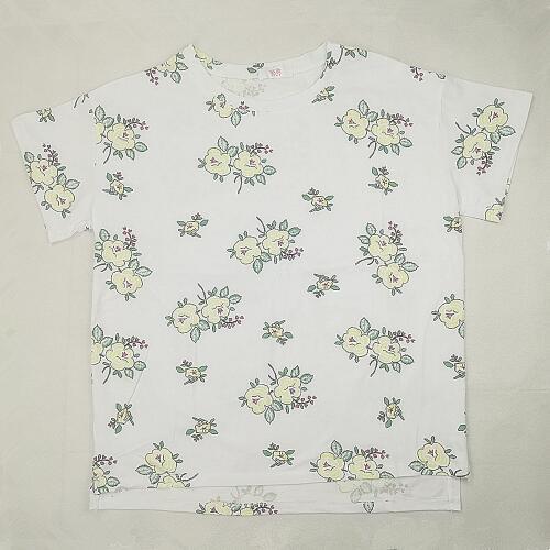 Summer Cotton T-Shirt Women Short Sleeve Floral Print Tops Tees Soft Breathable O-Neck White Female Tshirt Kawaii Girl Shirts