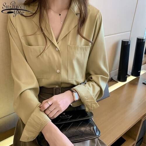 Women Shirt 2021 Korean OL Style Loose Casual Shirts Long Sleeve Blouse Fashion Suit Collar Office Lady Clothes Plus Size 8875