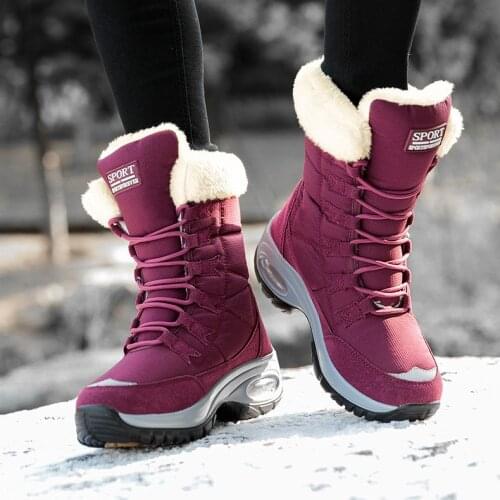 Winter Women Boots High Quality Keep Warm Mid-Calf Snow Boots Women Lace-up Comfortable Ladies Boots Platform Boots Women Shoes