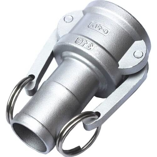 1" 26mm OD Hose Tail Barb x 37mm ID Camlock 304 Stainless Steel C Type Socket Cam Lock Fitting Pump Adapter Cam Groove Coupling