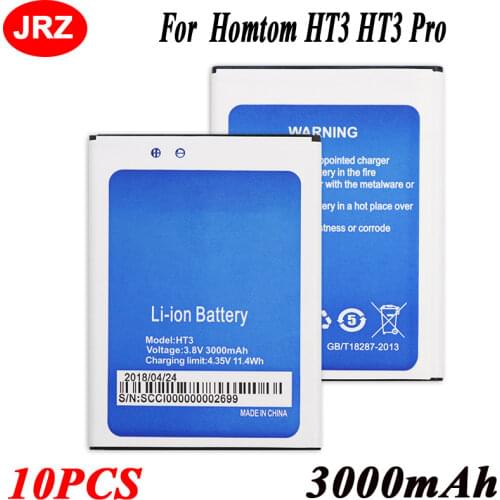10PCS/LOT For Homtom HT3 Battery for Homtom HT3 PRO Bateria Accumulator AKKU 3000mAh
