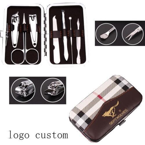 2020 Customized gifts printed logo Trimmer Cutters Finger Toe Care Scissors Pedicure Sutter Stainless Steel Nail Clipper Set