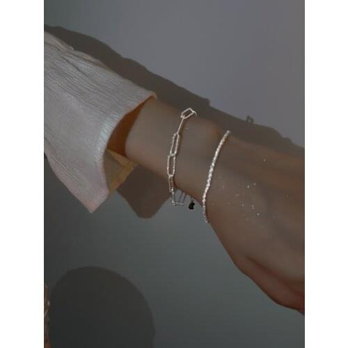 Kpop Shiny Metal Small Bracelets Trendy Jewelry Chain Vintage Womens Adjustable Bracelets On Hand Chain 2021