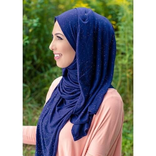 2020 women glitter stretchy jersey scarf hijab muslim cotton headscarf turban islamic scarf shawls female wrap head scarves