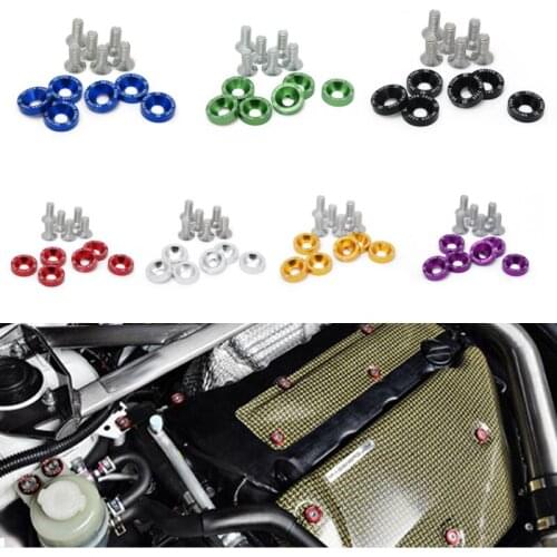 6PCS M8 Car Modified Hex Fasteners Fender Washer Bumper Engine Concave Screws,Concave Conical Decorative Groove Washer