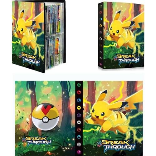 240PCS Break Through Pikachu Pokemon Cards Album Book Card DIY Collectors Loaded List Holder Binder Folder Toys Pokeball