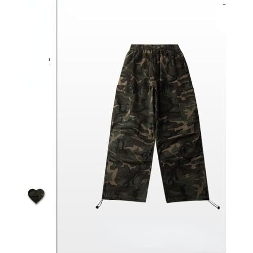 Camouflage Cargo Pants Men and Women Harajuku Streetwear Hip Hop Loose Straight Wide Leg Casual Trousers Oversize Baggy Joggers