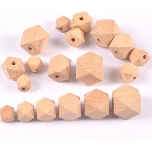 10-20mm natural Beech Wooden Cube unfinished geometric Beads For Jewelry making For Pacifier Clip Chain Accessories MT2230