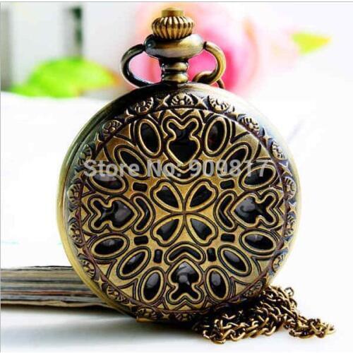 Design jewelry, antique Men and women quartz Hollow out Pocket watch necklace 45mm children Christmas gift