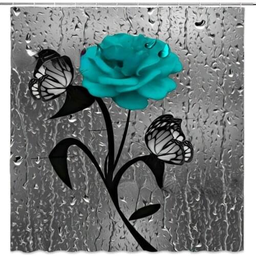 Bathroom Creative Digital Printing Shower Curtain Modern Thick Waterproof Bathroom Partition Curtain Opaque Bathroom Supplies