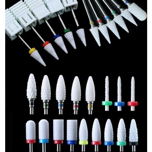 1pc Electric Manicure Drill Bits Ceramic Nail Drill Bit Milling Cutter for Flame Corn Files Pedicure Machine Polish Accessory
