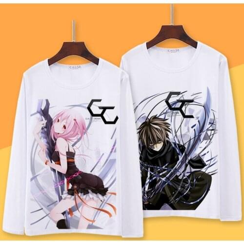 Guilty Crown Cosplay T Shirt OUMA SHU Spring Autumn Long Sleeve T-shirt Yuzuriha Inori Cartoon Top Tee Halloween Cosplay Costume