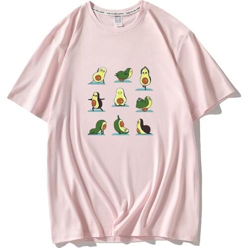 New Women Ullzang Avocado Kawaii T Shirts Cartoon Funny T-shirts Harajuku Korean Style Top Tees Female 90s Cute Graphic Tshirt