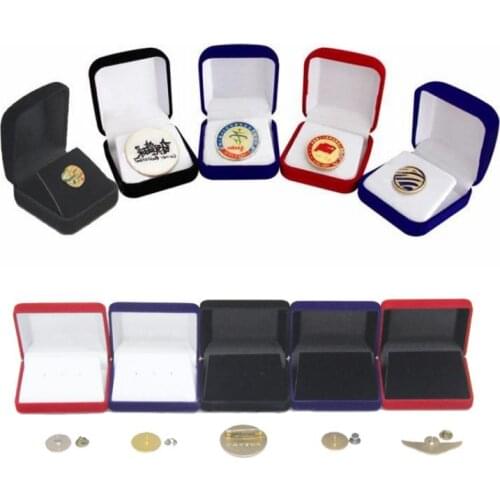 Badge Collection Box Medal School Emblem Flocking Storage Box Jewelry Totem Brooch Display Box