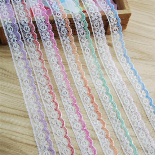 18mm Polyester Lace Trim Fabric Sewing Accessories Cloth Wedding Dress Decoration Ribbon Craft Supplies Multi Color 600yard L366