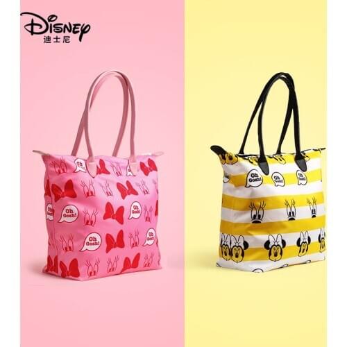 Disney Minnie Handbag Cartoon Shoulder Bag Fashionable Large Capacity Storage Bag Girl Practical Portable Shoulder Tote Bag