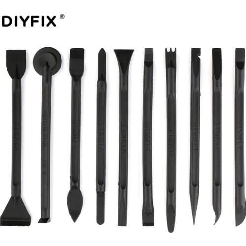 DIYFIX 10Pcs Plastic Crowbar Pry Tool For iPhone Samsung Huawei Mobile Phone Screen Disassembly Spudger Opening Tools Repair Kit