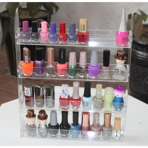 Wall mounted nail polish display rack 4 layers removable nail polish display rack hanging wall nail polish exhibition rack