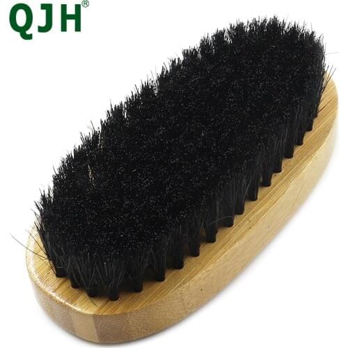 New Oval Stylish Simplicity Bamboo Charcoal Black Brush Multifunction Brush Cleaning Brush Boar Bristle Brush DIY Leather Tools