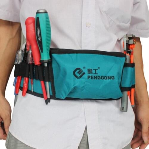 Electrician Waist Pack Portable Water-proof Oxford Cloth Multipurpose Hardware Tools Storage Pouch for Maintenance Worker