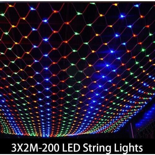 1.5MX1.5M 2x3M Christmas Garlands LED String Christmas Net Lights Fairy Xmas Party Garden Wedding home Decoration Curtain Lights